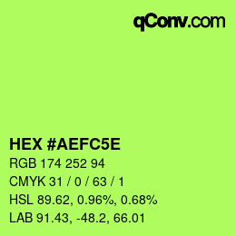 Farbcode: HEX #AEFC5E | qconv.com
