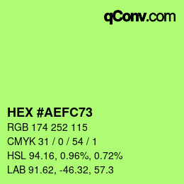 Color code: HEX #AEFC73 | qconv.com