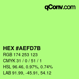 カラーコード: HEX #AEFD7B | qconv.com