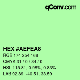 Color code: HEX #AEFEA8 | qconv.com