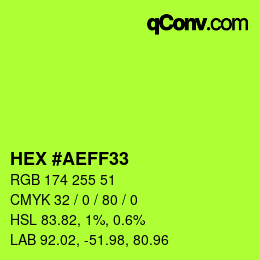 Color code: HEX #AEFF33 | qconv.com