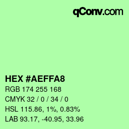 カラーコード: HEX #AEFFA8 | qconv.com