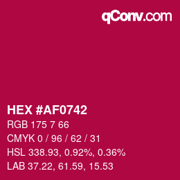 颜色代码: HEX #AF0742 | qconv.com