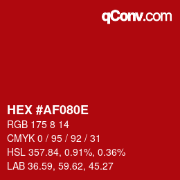 Color code: HEX #AF080E | qconv.com