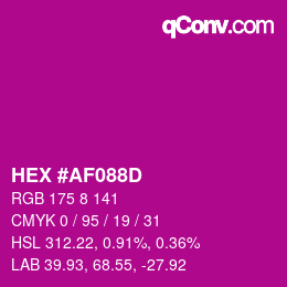 Color code: HEX #AF088D | qconv.com