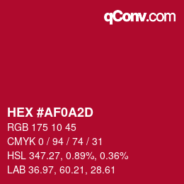Color code: HEX #AF0A2D | qconv.com