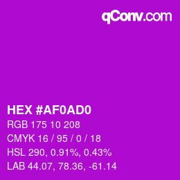 Color code: HEX #AF0AD0 | qconv.com