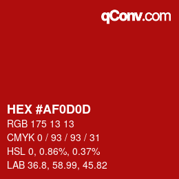 Color code: HEX #AF0D0D | qconv.com