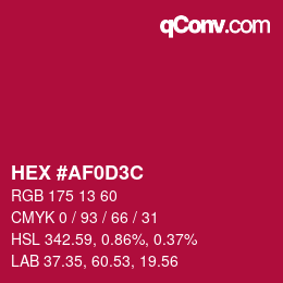 Color code: HEX #AF0D3C | qconv.com