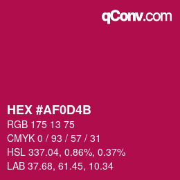 Color code: HEX #AF0D4B | qconv.com