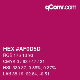 Color code: HEX #AF0D5D | qconv.com