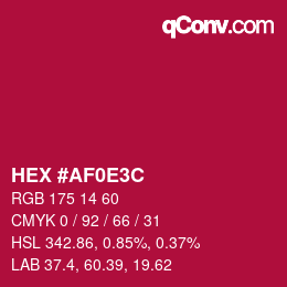 Color code: HEX #AF0E3C | qconv.com
