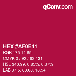 Color code: HEX #AF0E41 | qconv.com