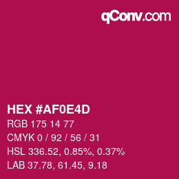 Color code: HEX #AF0E4D | qconv.com