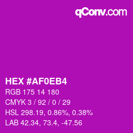 Color code: HEX #AF0EB4 | qconv.com