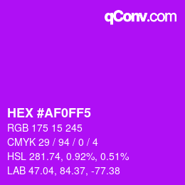 Color code: HEX #AF0FF5 | qconv.com