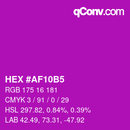 Color code: HEX #AF10B5 | qconv.com