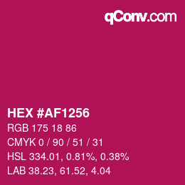 Color code: HEX #AF1256 | qconv.com