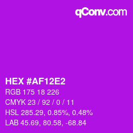 颜色代码: HEX #AF12E2 | qconv.com