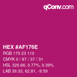 Color code: HEX #AF176E | qconv.com