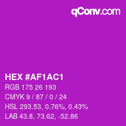 Color code: HEX #AF1AC1 | qconv.com
