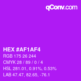Color code: HEX #AF1AF4 | qconv.com