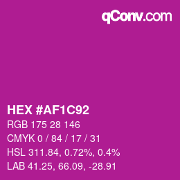 カラーコード: HEX #AF1C92 | qconv.com