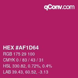 Color code: HEX #AF1D64 | qconv.com
