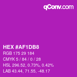 カラーコード: HEX #AF1DB8 | qconv.com