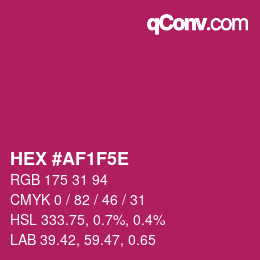 Color code: HEX #AF1F5E | qconv.com