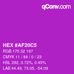 Color code: HEX #AF20C5 | qconv.com