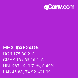 Color code: HEX #AF24D5 | qconv.com