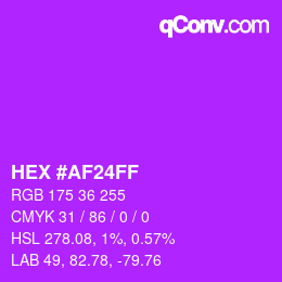 颜色代码: HEX #AF24FF | qconv.com