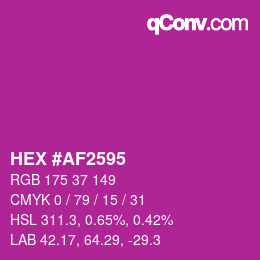 Color code: HEX #AF2595 | qconv.com