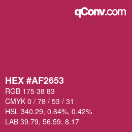 Color code: HEX #AF2653 | qconv.com