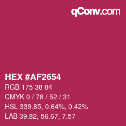 Color code: HEX #AF2654 | qconv.com