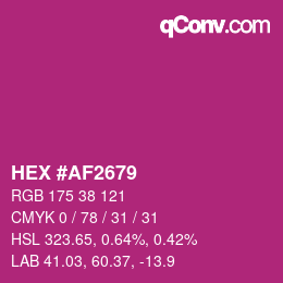 Color code: HEX #AF2679 | qconv.com