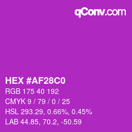 カラーコード: HEX #AF28C0 | qconv.com