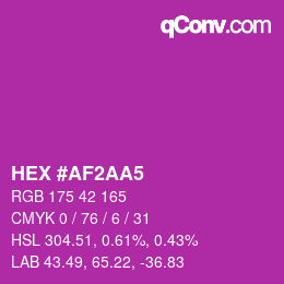 Color code: HEX #AF2AA5 | qconv.com