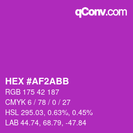 カラーコード: HEX #AF2ABB | qconv.com