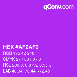 Color code: HEX #AF2AF0 | qconv.com
