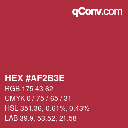 Color code: HEX #AF2B3E | qconv.com