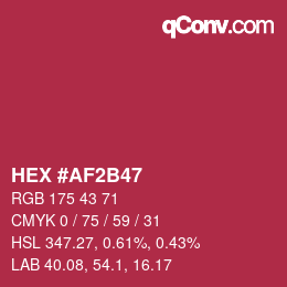 Color code: HEX #AF2B47 | qconv.com