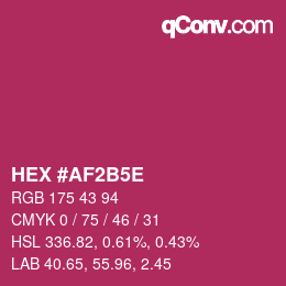 Color code: HEX #AF2B5E | qconv.com