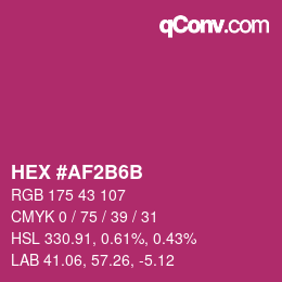 Color code: HEX #AF2B6B | qconv.com