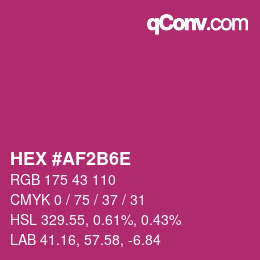 Color code: HEX #AF2B6E | qconv.com