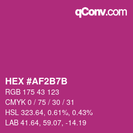 Color code: HEX #AF2B7B | qconv.com