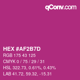 Color code: HEX #AF2B7D | qconv.com