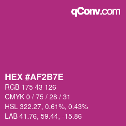 Código de color: HEX #AF2B7E | qconv.com
