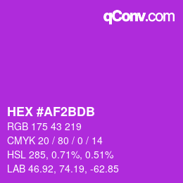 Color code: HEX #AF2BDB | qconv.com